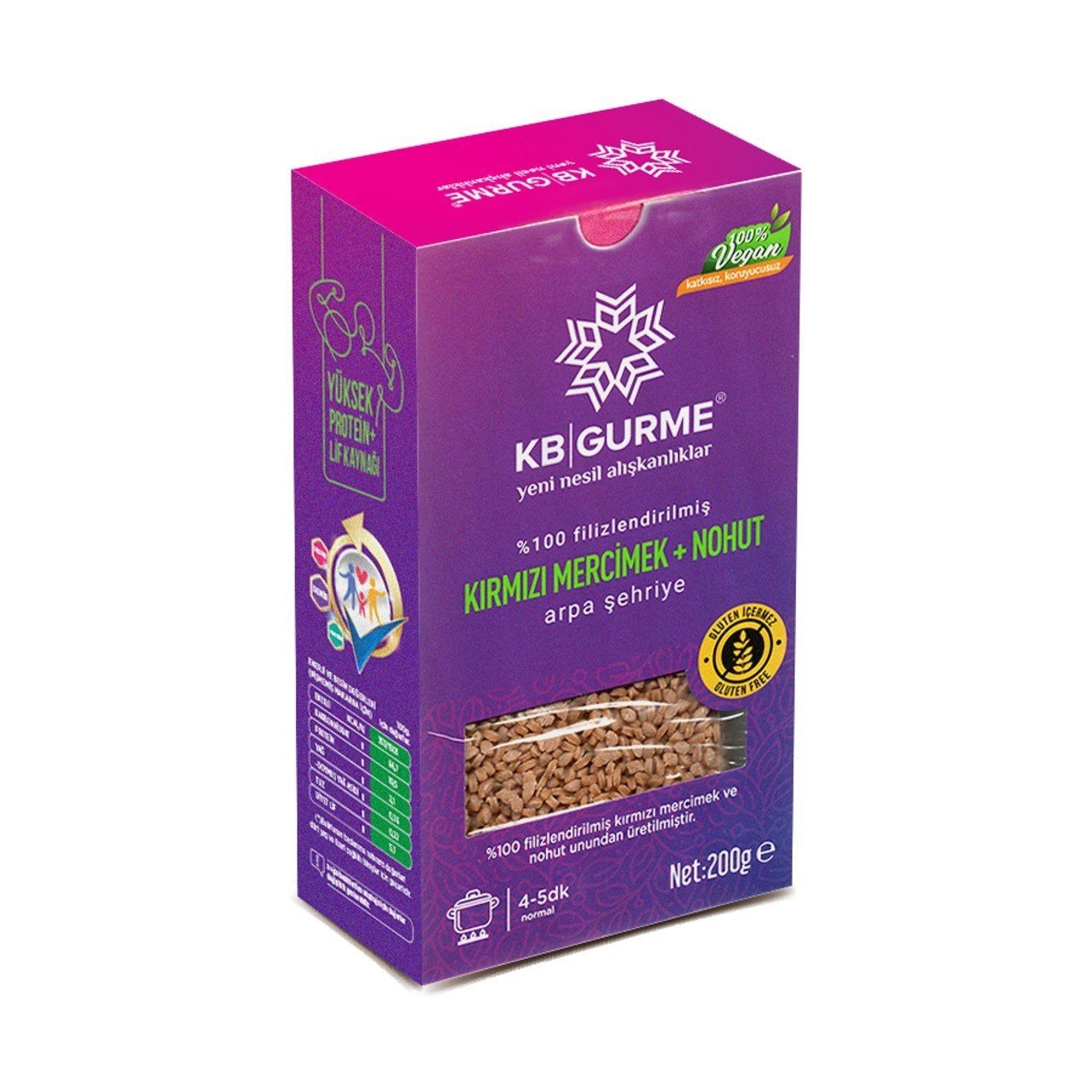 Glutensiz Filizlend. Kırmızı Mercimek + Nohut Arpa Şehriye 200 gr