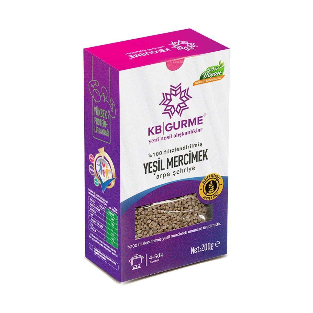 Glutensiz & Vegan Filizlend. Yeşil Mercimek Arpa Şehriye 200 gr