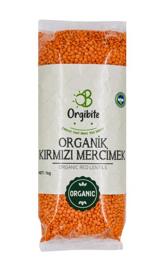 Orgibite Organik Kırmızı Mercimek 1 Kg Paket
